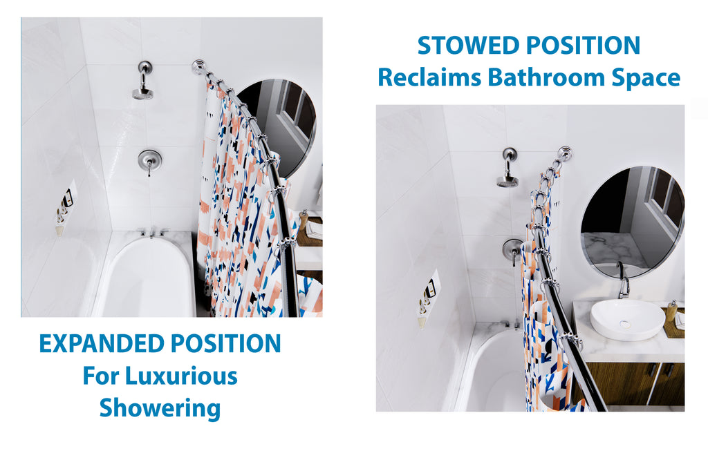Straight Vs. Curved Shower Rods - And Now A Multi-Positional Shower Rod