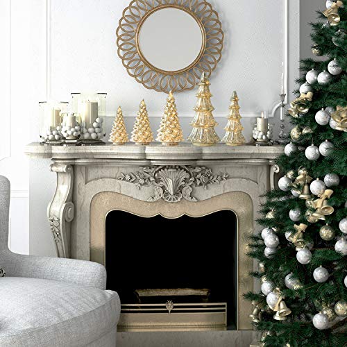 Christmas Tree Figurine with Timer Set of 3 Holiday Mercury Glass Christmas Decoration