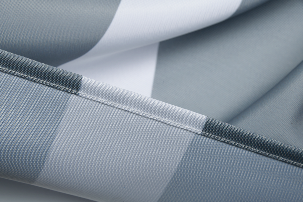 Gray and White Boho Fringe Shower Curtain