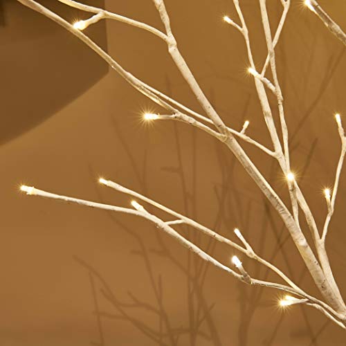White Birch Tree with LED Lights 4FT 72L for Christmas Holiday Thanksgiving Wedding Party Decorations