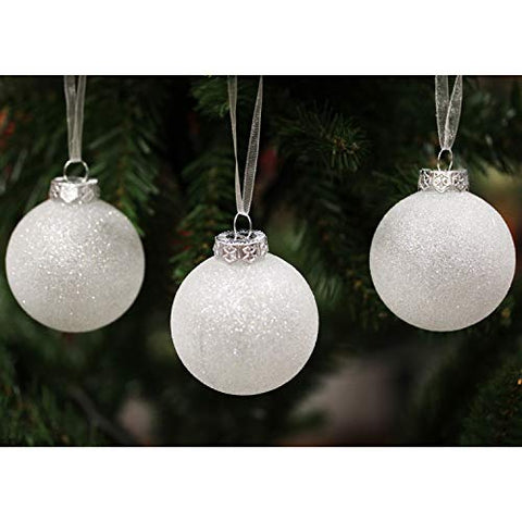 Sleetly Luxury White Ornaments, Snowball, 2.36 inch, Set of 54