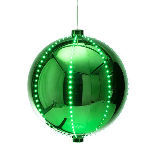 Holiday Hanging Christmas Ball Ornament with Chasing LED Lights