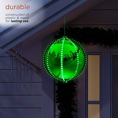 Holiday Hanging Christmas Ball Ornament with Chasing LED Lights