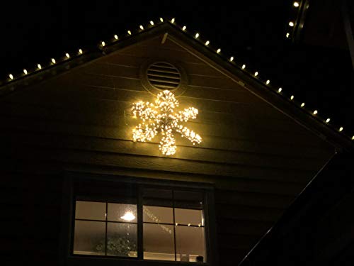 Holiday Led Starburst Snowflake Light, Twinkle and Warm White Lights, Silver Finish