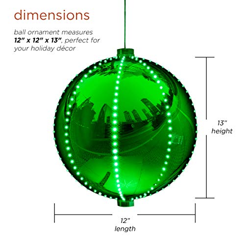 Holiday Hanging Christmas Ball Ornament with Chasing LED Lights