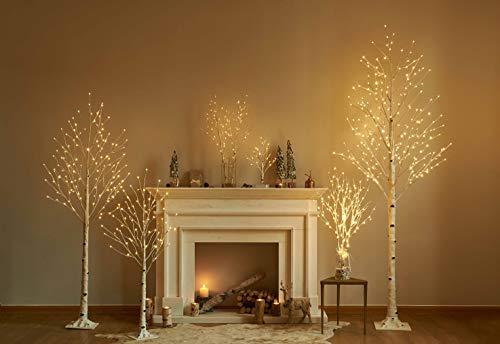 White Birch Tree with LED Lights 4FT 72L for Christmas Holiday Thanksgiving Wedding Party Decorations