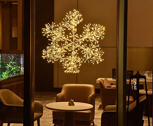 Holiday Led Starburst Snowflake Light, Twinkle and Warm White Lights, Silver Finish