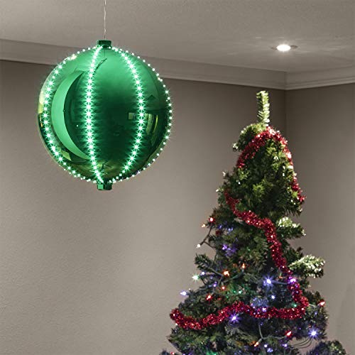 Holiday Hanging Christmas Ball Ornament with Chasing LED Lights