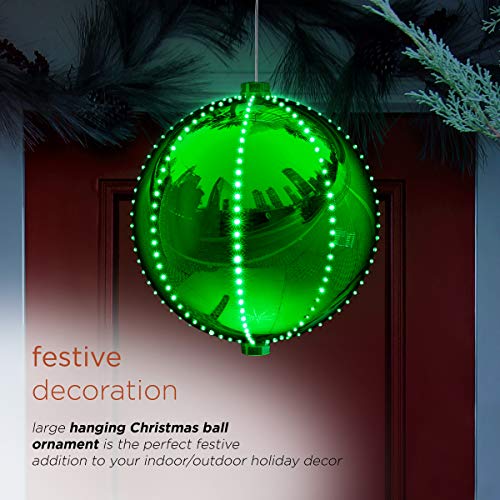 Holiday Hanging Christmas Ball Ornament with Chasing LED Lights
