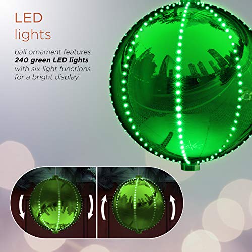 Holiday Hanging Christmas Ball Ornament with Chasing LED Lights