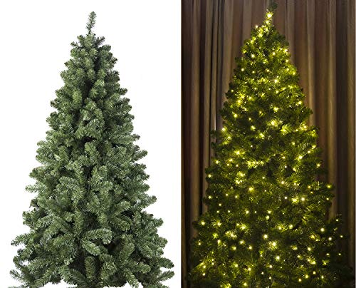 Holiday 7ft Artificial Christmas Tree with Ornaments and Lights Woodland