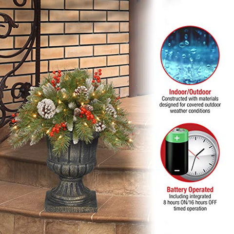 National Tree Company Pre-lit Artificial Holiday Christmas Urn Filler